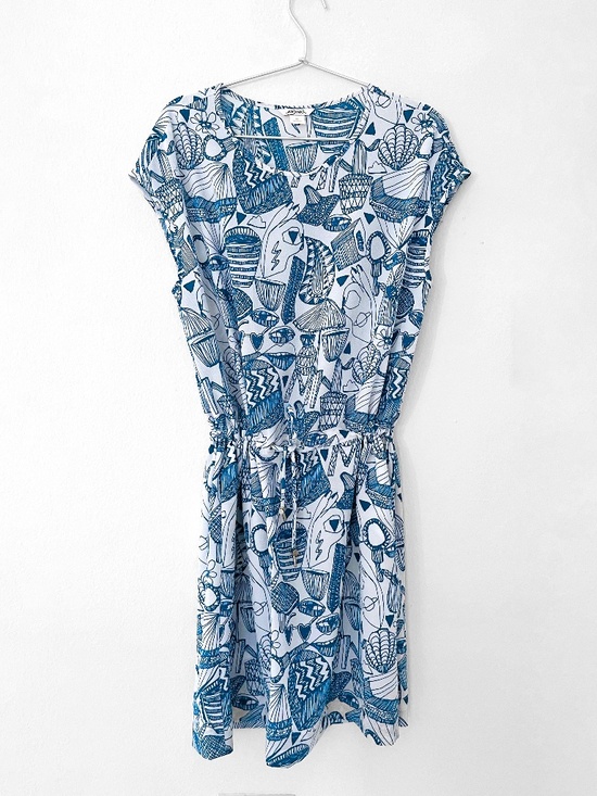 Monki Dresses & Skirts - Monki Blue & White Abstract Graphic Print Mini Dress. Size XS.